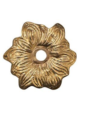 Vintage Art Nouveau Style Flower Decor Solid Brass Chandelier Bobeche